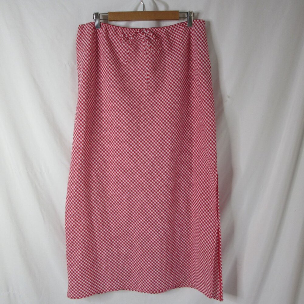 Wild Fable Maxi Skirt Red White Gingham Straight Column Size XXL NWOT - Picture 10 of 13